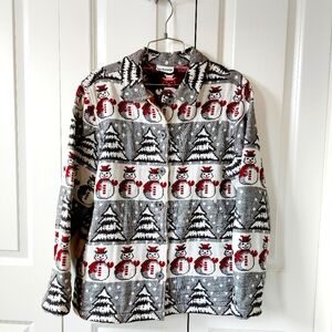 90s Tapestry Christmas Snowman Jacket Breckenridge approx size Large‎